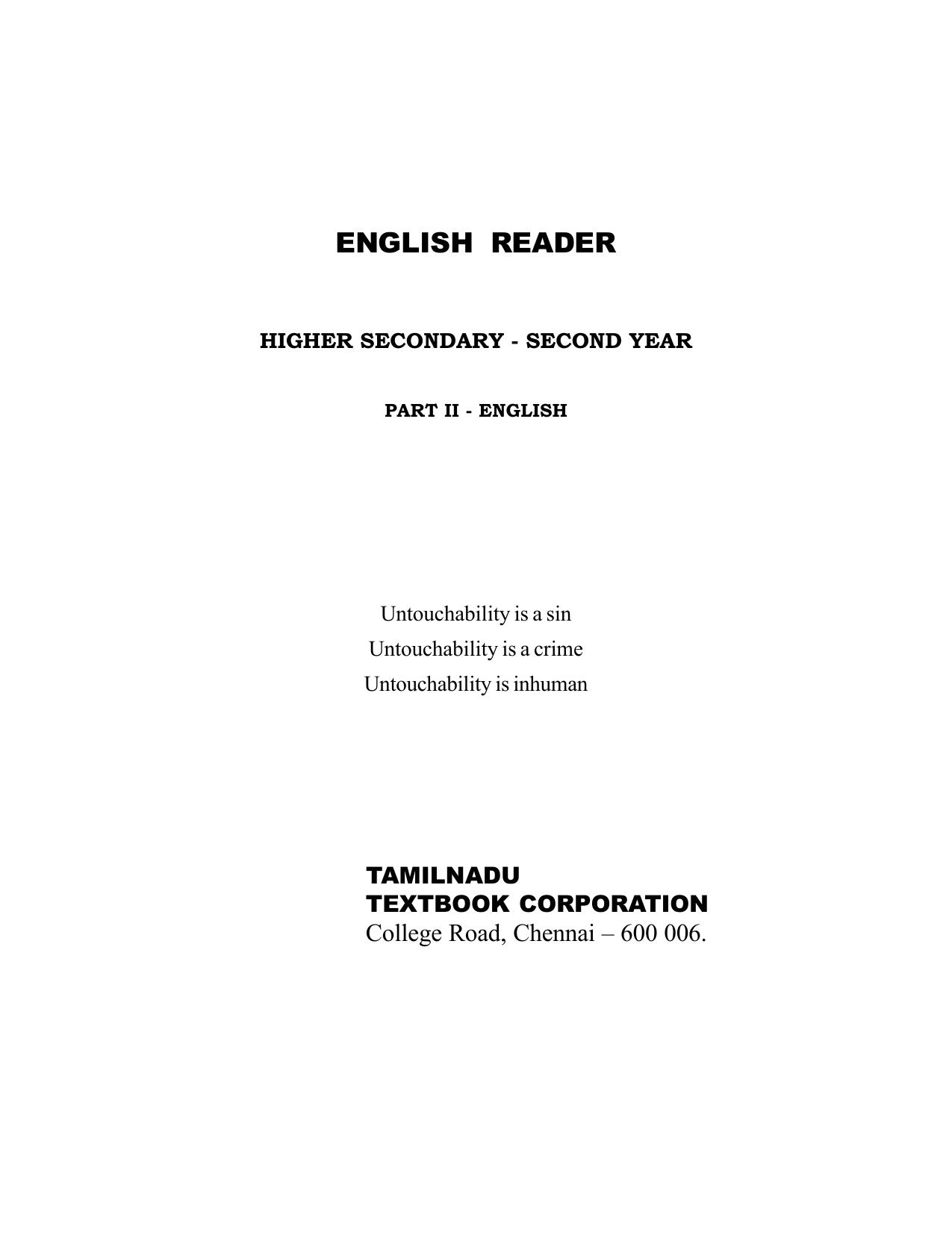 English Reader Coursebook Class 12
